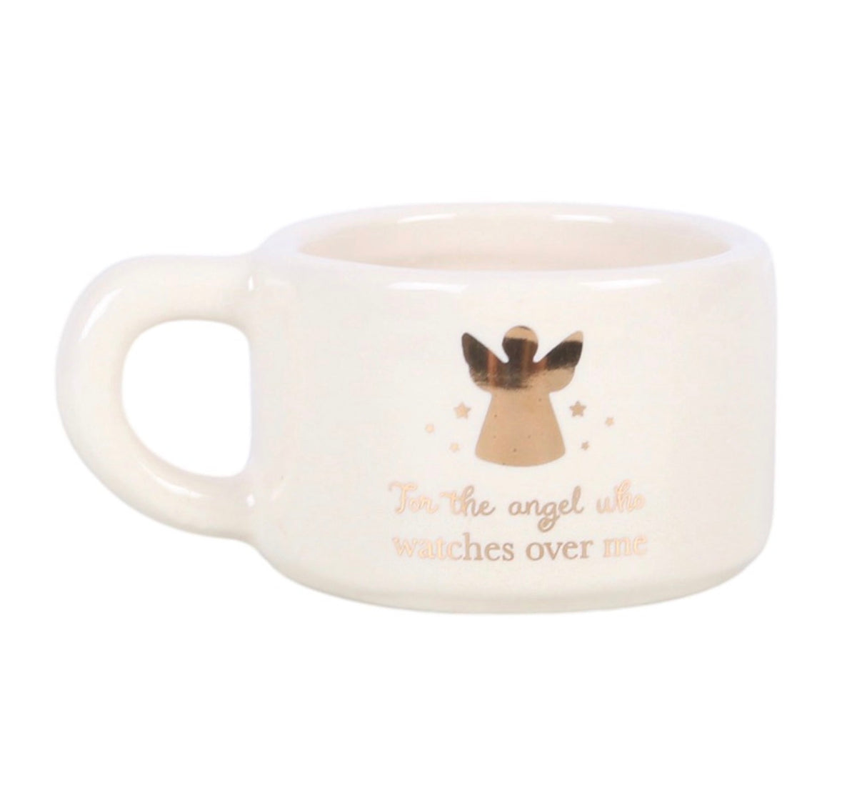 "For the Angel Who Watches Over Me" Ceramic Tealight Holder