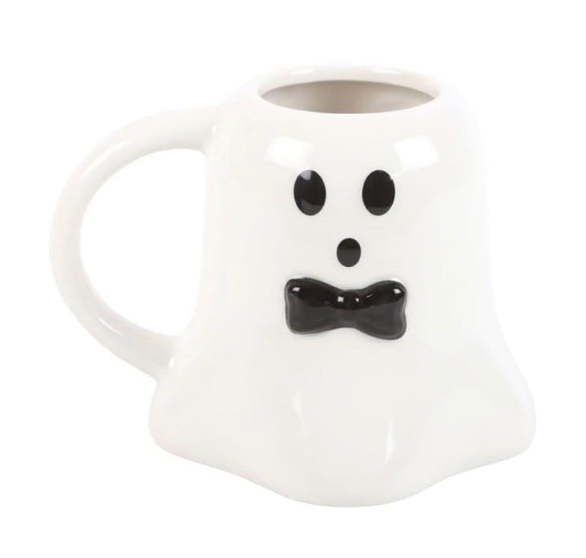 Spooky-Cute Bow Ghost Ceramic Mug