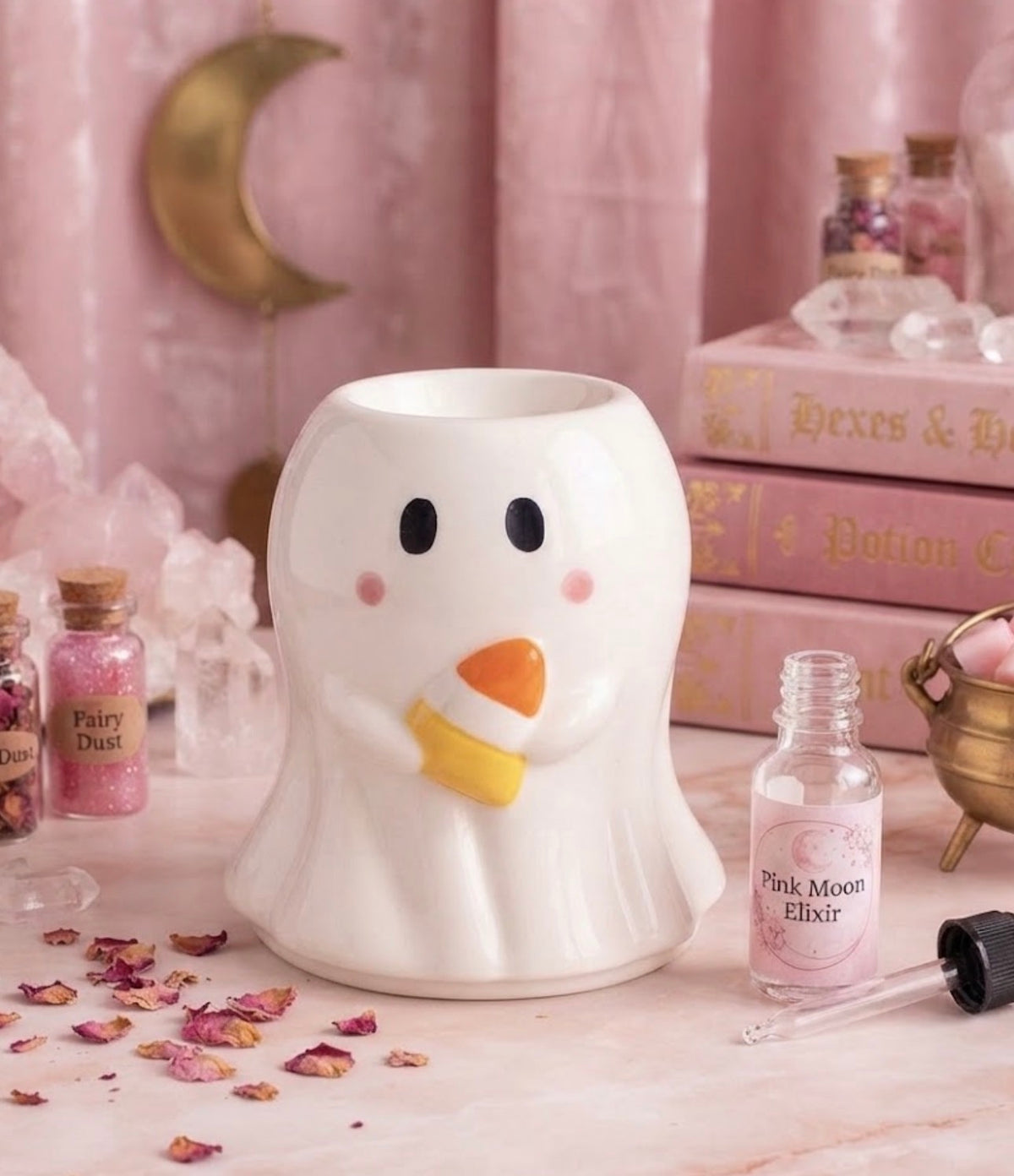 Spooky-Cute Candy Corn Ghost Wax Melt & Oil Burner